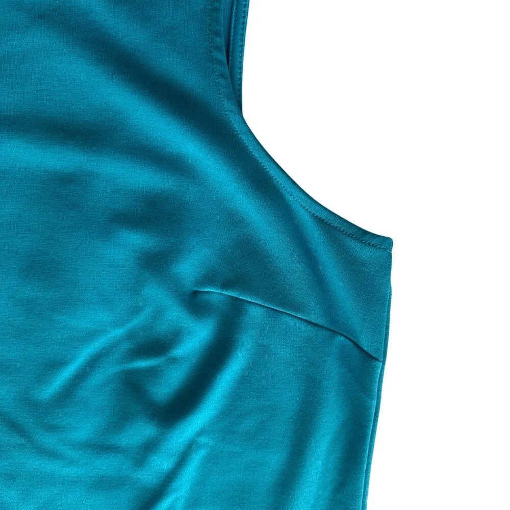Lands End Womens Sleeveless Turquoise Ruffle Hem Dress SZ 18 Beach Resort - Picture 7 of 11